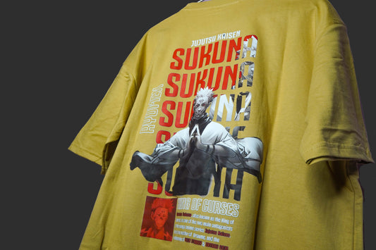 Oversized "KING OF CURSES: SUKUNA" Cotton T-shirt